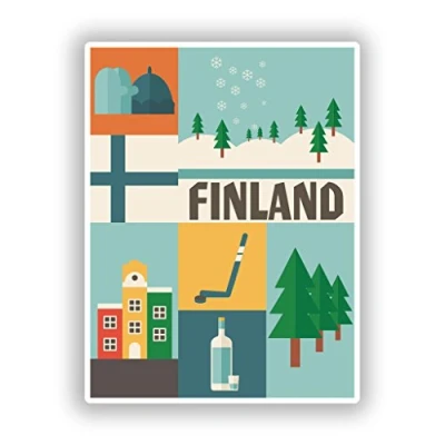 Image of 2 x 10cm/100mm Finland Vinyl Stickers Travel Luggage #10767
