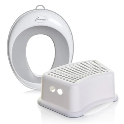 Image of Dreambaby Toilet seat and Step Stool, Grey, 2 Piece Set