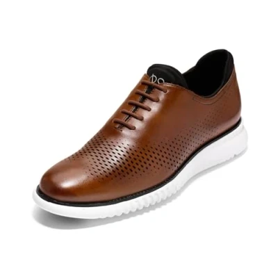 Image of Cole Haan Men&#039;s 2.Zerogrand LSR Wing Oxford, British Tan/Ivory, 8 UK