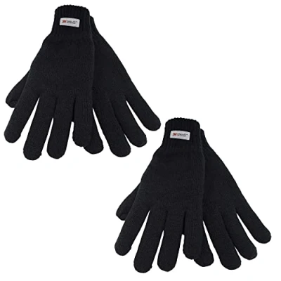 Image of Undercover Men&#039;s 2 Pack Knitted Thinsulate Gloves Black L/XL