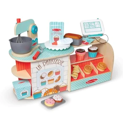Image of Melissa &amp; Doug Wooden La Patisserie Bakery Toy for Kids Role Play Montessori 3+ Gift Boys or Girl FSC Certified Materials