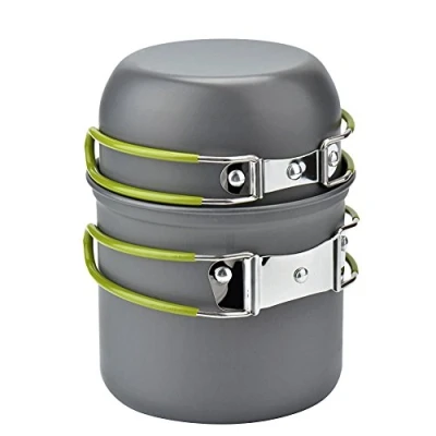 Image of Cozyswan Picnic Camping Hiking Backpacking Pot Pan Cookware Outdoor Cooking bowl set, Aluminium