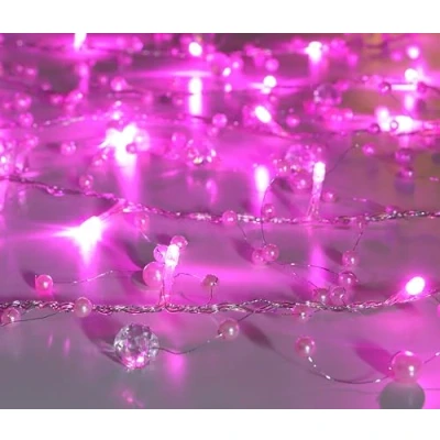 Image of Christmas Concepts® 2m (6.5ft) LED String Lights, Recommended for Weddings &amp; Christmas, Garland Party Decorations (Pink)