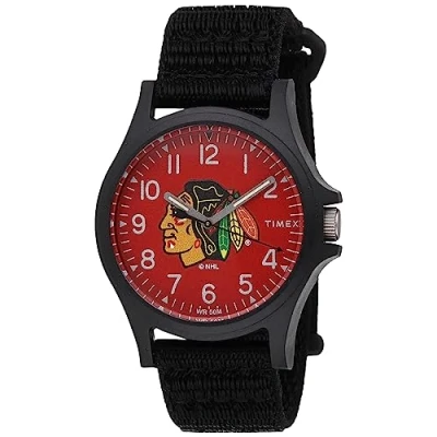 Image of Timex Men&#039;s NFL Pride 40mm Watch, Chicago Blackhawks, Modern