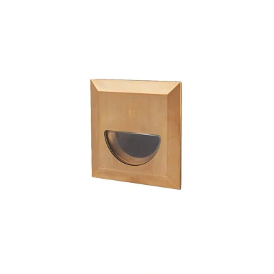 Image of Asymmetric Square Antique Brass Mains Step Light 2700K Collingwood