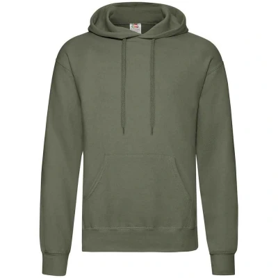 Image of Fruit of the Loom Adults Unisex Classic Hooded Sweatshirt (Classic Olive) Green Size 3XL