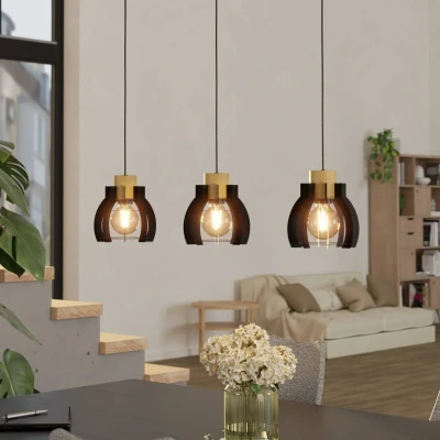 Image of EGLO Stillington 1 pendant light, 3 bulb, bar