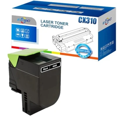 Image of ECSC Toner Cartridge 802K For Printer, Compatible With Lexmark CX310dn CX310dnw CX310n CX410de CX410dte CX410e (Black, 1 Pack)