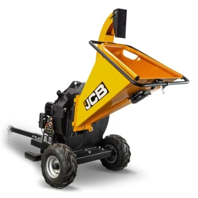 Image of jcb Tools 120mm / 4.72&quot; Heavy duty Petrol Wood Chipper 457cc, 15hp 4 Stroke, Electric Start