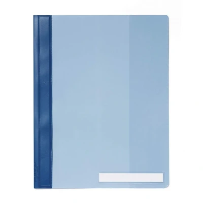 Image of Durable Management Flat File Plastic Clear Front with Title Strip A4 Blue