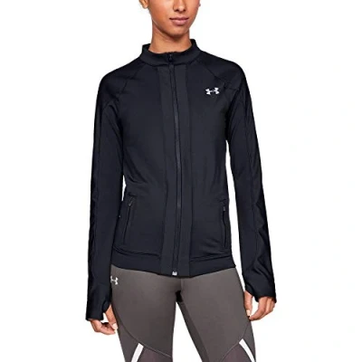 Image of UNDKU#Under Armour Women ColdGear Run Knit Jacket Black/ Reflective (001), LG