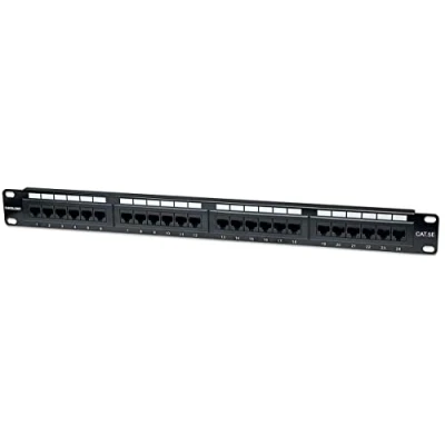 Image of Intellinet Patch Panel, Cat5e, UTP, 24 Port, 1U, Black
