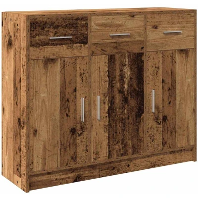 Image of vidaXL classic sideboard old wood engineered 91x28x75 cm living room storage cabinet/buffet