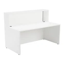 Image of Office Hippo Reception Desk, Unit, Table, Office, White, 166 x 89 116.5