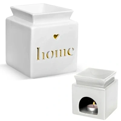Image of Exclusive Essentials Wax Melt Burners, White Home Cut Out Essential Oil Burner,Tealight Holder Diffuser, Oils and Melts Burner, Fragrance Oil, Decorative Accessories