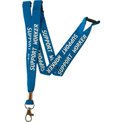 Image of PAC Supplies Global 15mm Blue Support Worker Neck Lanyard With 3 Point Safety Breakaway
