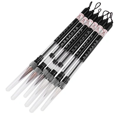 Image of HEEPDD 6Pcs Water Brush Pen Set, Piston Ink Chinese Calligraphy for Beginner Practicing Painting