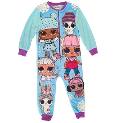 Image of Childrens Girls LOL Surprise Fleece Onesie Kids All In One Age 7/8 Years Multi