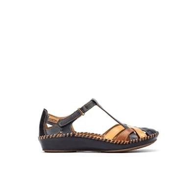 Image of Pikolinos Leather Flat Sandals P. Vallarta 655 Navyblue