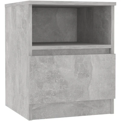 Image of vidaXL Bed Cabinet Concrete Grey 40x40x50 cm Engineered Wood