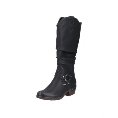 Image of Rieker Women&#039;s 93670 High Shaft Boots (Black, UK Footwear Size System, Adult, Women, Numeric, Medium, 6)