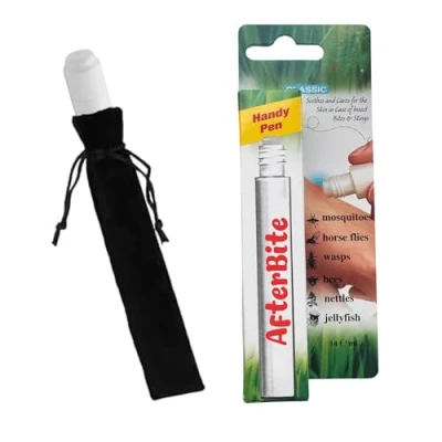 Image of Safe Velvet Pouch with 14ml Classic Mosquito Bite Relief Sting Insect Cream Pen AfterBite
