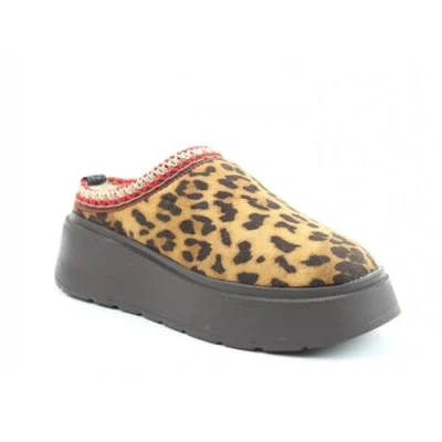 Image of Heavenly Feet Womens Franca Leopard Slip On Vegan Shoes (Leopard, UK Footwear Size System, Adult, Women, Numeric, Medium, 5)