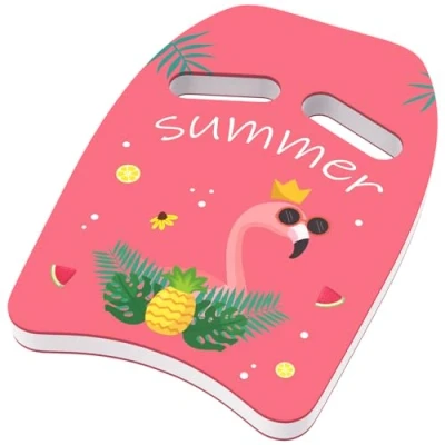 Image of HeySplash Swim Kickboard for Kids, Swimming Float Training Kickboard, Board Cute Pattern Aid Children, Pool Exercise Equipments Kids Beginning Swimmers,Magenta Flamingo