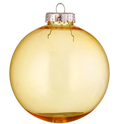Image of Amber Glass Style Shatterproof Baubles (20 pack 80mm), personalised gifts, parties, christmas, decorations