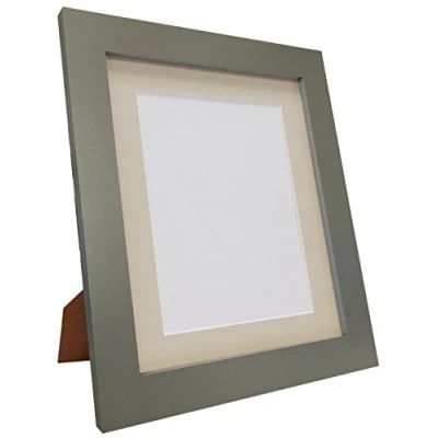 Image of Metro Dark Grey Photo Picture Poster Frame with Light Mount 16 x 12 Image Size 10 inch