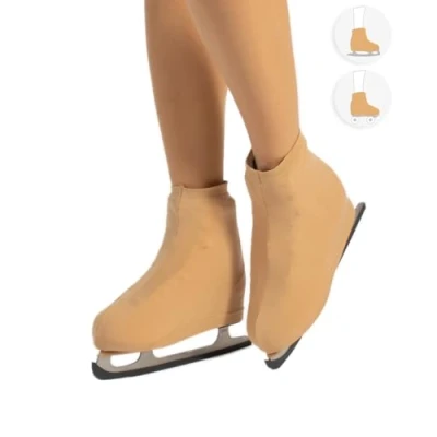 Image of CALZITALY PACK 1/2 PAIRES Cover Skates, Skate Boot Covers, Roller and Ice Skating Wear Woman Girl, 70 DEN, 10 8, Made In Italy (1 4, Skin)