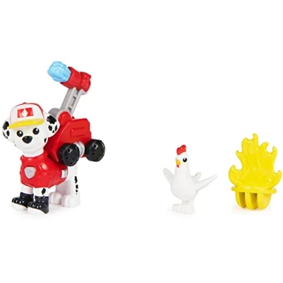 Image of Paw Patrol Big Truck Pups Marshall Action Figure with Clip on Rescue Drone, Command Center Pod and Animal Friend Kids Toys for Ages 3 up