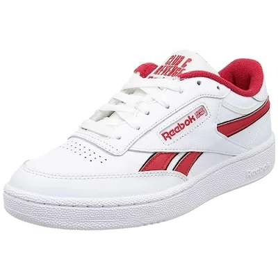 Image of Reebok Men&#039;s Club C Revenge Sneaker, FTWR White/Vector Red/Black, 12 UK