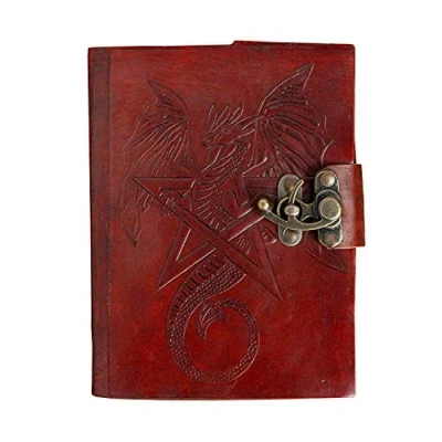 Image of OVERDOSE Star Dragon Journal Notebook Handmade Antique Students Office Travel Gift Men Women Diary Leather Sketchbook Drawing Size 5x7 inches 12x17 cm