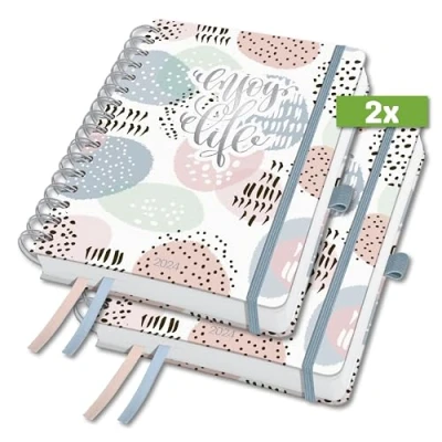 Image of SIGEL J4602 Jolie Spiral diary 2024, Rose Inspiration, 16,8 x 21,5 cm, hardcover, 240 pages, Pink, mint Green, Grey, 2 Pieces