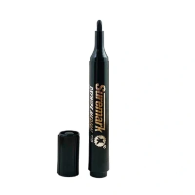 Image of SureMark Drywipe Black Single Whiteboard Pen Dry erase Marker Ideal for Schools &amp; Offices