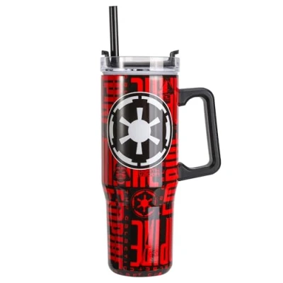Image of Star Wars 940mL/33oz Double Walled Vacuum Insulated Stainless Steel Tumbler Cup with Handle and Straw, Reusable for Cold Hot Drinks