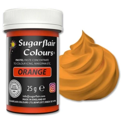 Image of Sugarflair Pastel Orange Food Colouring Paste Highly Concentrated for Use with Sugarpaste, Modelling Pastes, Fondant, Buttercream, Royal Icing, Cake Mixes and more 25g