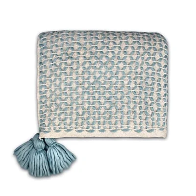 Image of Shruti New Blankets &amp; Throws Designs Throw Blue Lattice