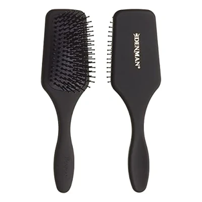 Image of Denman (Black) Mini Paddle Cushion Hair Brush For Blow Drying, Detangling &amp; On the Go Travel Comfortable Styling, Straightening Smoothing Women and Men, D84
