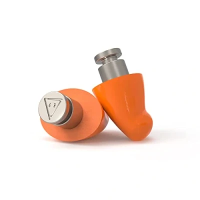 Image of Flare Earshade Pro Earplugs Block Sound Aerospace Titanium &amp; Super Soft Memory Foam Orange