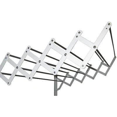 Image of Sauvic Extendable Wall Mounted White Clothes Airer with 10 Aluminium lines 80 cm