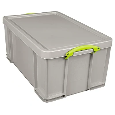 Image of Really Useful Plastic Storage Box 64 Litre Recycled Dove Grey