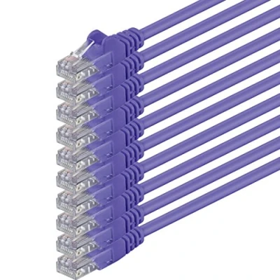 Image of 3 meter Cat 6 Ethernet Cable Gigabit RJ45 LAN Patch Cord Compatible with Internet, Router, Modem, Smart TV, PC &amp; Laptop Switch Modem purple 10 pieces