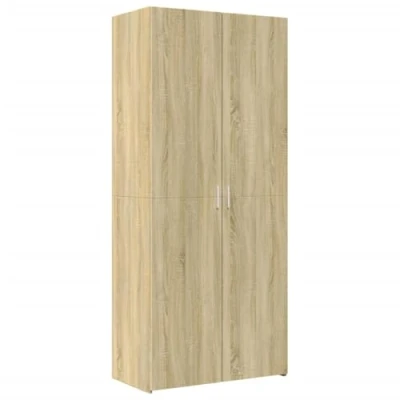 Image of vidaXL Highboard Sideboard Cabinet Storage Cupboard in Sonoma Oak Modern Engineered Wood with Ample Compartments 80x42.5x185 cm
