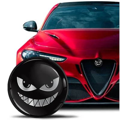 Image of SkinoEu Compatible with Alfa Romeo Front Bonnet Badge Rear Boot Emblem 74mm Giulietta 940 MiTo 156 147 159 GT Brera Spider 939 Silver Black EA 19