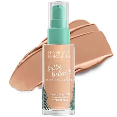 Image of Physicians Formula, Murumuru Butter Believe It! Foundation + Concealer, Creamy and Concealer for a Radiant Glow, with Murumuru, Cupuaçu, Tucuma Butter, Light to Medium
