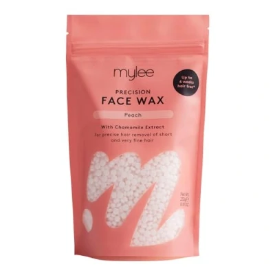 Image of Mylee Precision Face Wax 250ml Precise Hair Removal of Short &amp; Fine Hair, For Sensitive Delicate Areas: Upper Lip, Eyebrows, Chin, Soothing Chamomile Extract, Up to 4 Weeks free, Peach Scent