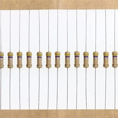Image of HUABAN 100 Pieces 0.5 Watts 1/2W 0R47 0.47 Ohm 5% Carbon Film Resistor