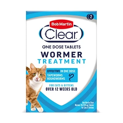 Image of Bob Martin Clear Wormer Treatment for Cats (2 Tablets) Suitable Kittens, Clinically Proven